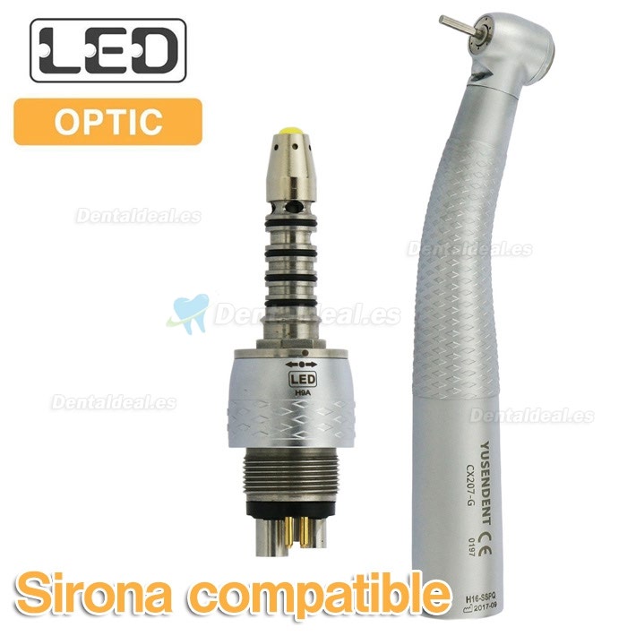 YUSENDENT® CX207-GS-PQ Pieza de mano de fibra óptica Sirona Compatible (Kopplung x1 + Turbine Handstück x 3)